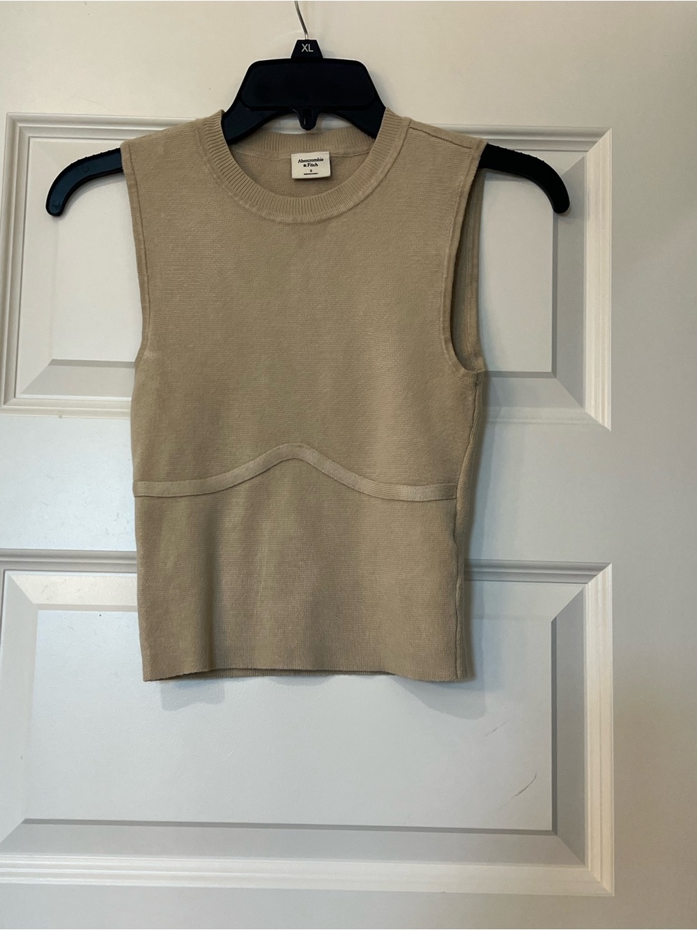 Abercrombie & Fitch Women’s Small Beige Knit Corset Tank Top Y2K